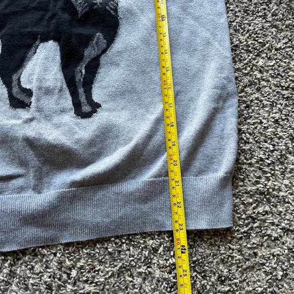 Joe Fresh Sweater Womens Large Gray Sweater w/Black Cat - Picture 6 of 6